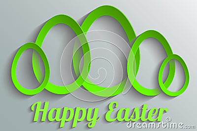 Five Easter eggs, Easter concept - vector Vector Illustration