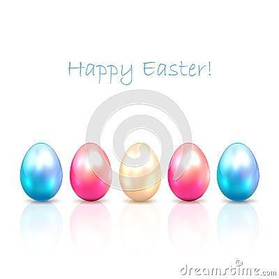 Five Easter eggs Vector Illustration