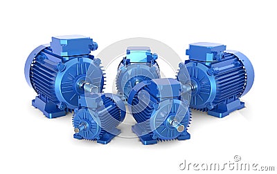 Five electrical engine Stock Photo