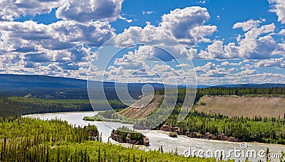 Five Finger Rapids landscape Yukon River Canada Stock Photo