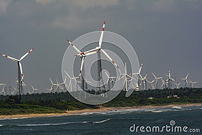Five Forces of Our world: Wind, Sun, Water, Land and Sky Stock Photo