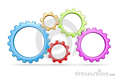 Five Gears Stock Photo