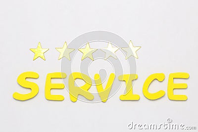 Five gold star service concept Stock Photo