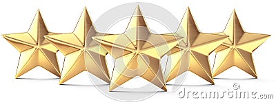 Five golden stars Stock Photo