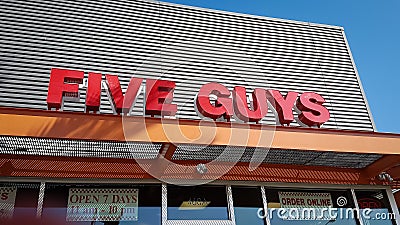 Five Guys restaurant Editorial Stock Photo