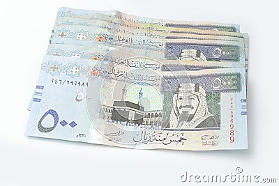 Five hundred Saudi riyals Stock Photo