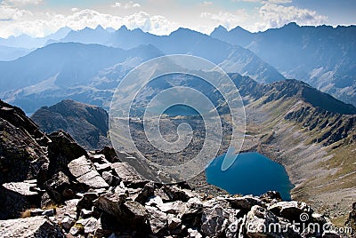 Five lakes village in Tatra Mountain Stock Photo