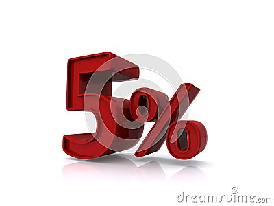 Five percent Stock Photo