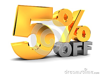 Five percent discount Cartoon Illustration