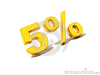 Five percent. Gold Cartoon Illustration