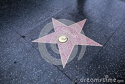 Star of DORIS DAY on Hollywood Walk of Fame in Hollywood Boulevard, Los Angeles, California Editorial Stock Photo