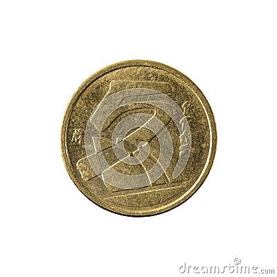 Five spanish peseta coin 1984 reverse Stock Photo