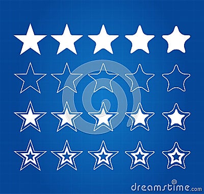 Five Star Quality Award Icons Vector Illustration