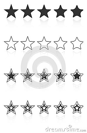 Five Star Quality Award Icons Vector Illustration