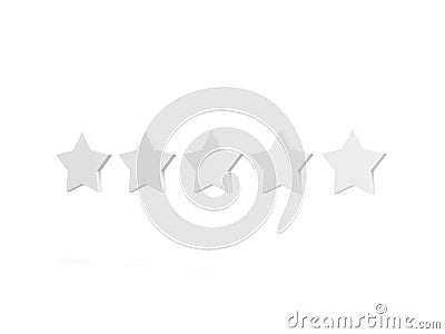 Five star rating. Customer feedback. Five stars isolated on white background. Cartoon Illustration