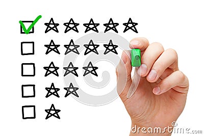 Five Star Rating Stock Photo