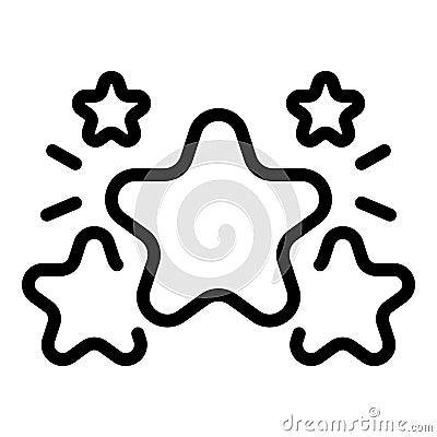 Five star rating icon, outline style Vector Illustration