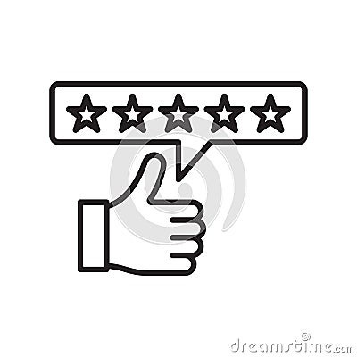 Five star rating linear icon Vector Illustration