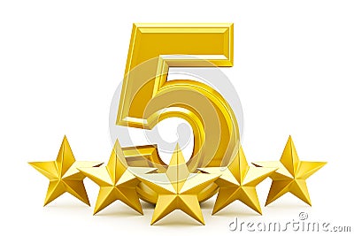 Five star rating Stock Photo