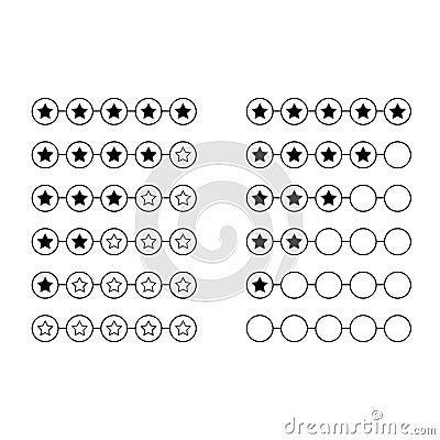 Five star vector icon set. rating illustration sign collection. feedback symbol. Vector Illustration