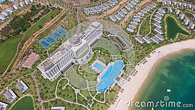 Five star Vinpearl resort view at Nha Trang by drone Editorial Stock Photo