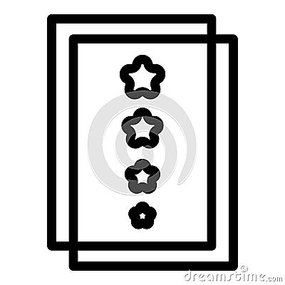 Five stars diplom icon, outline style Vector Illustration
