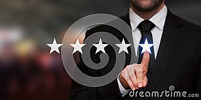 Five stars rating Stock Photo