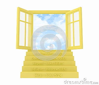 Five Steps to Salvation Open Window Stock Photo