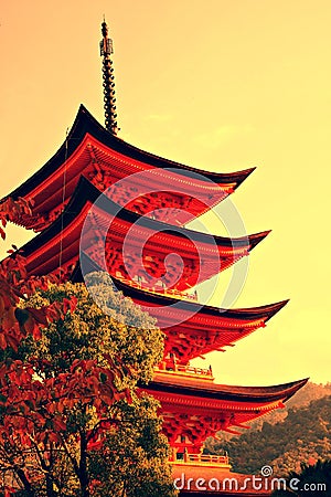 Five-storey pagoda Stock Photo