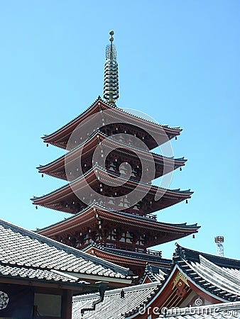 Five stories pagoda Stock Photo