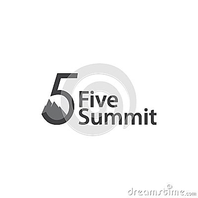 Five Summit Vector Template Design Illustration Vector Illustration