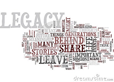 Five Tips To Design Your Legacy Text Background Word Cloud Concept Stock Photo