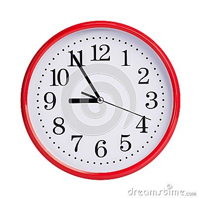 Five to nine on a round clock face Stock Photo