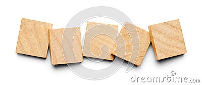 Five Wood Tiles Stock Photo