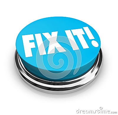 Fix It Button Stock Photo