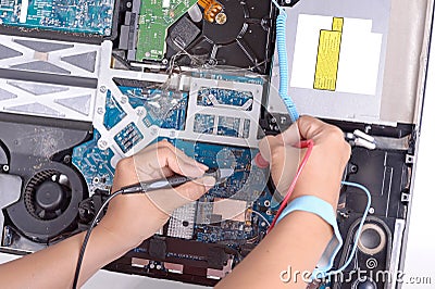 Fix dirty computer Stock Photo