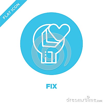 fix icon vector from love collection. Thin line fix outline icon vector illustration. Linear symbol for use on web and mobile Vector Illustration