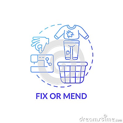 Fix or mend blue gradient concept icon Vector Illustration