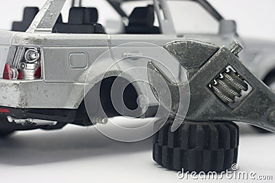 Fix your car repair your car repair your tire Stock Photo