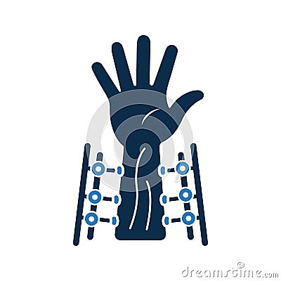 Fixation, hand, joints icon Vector Illustration