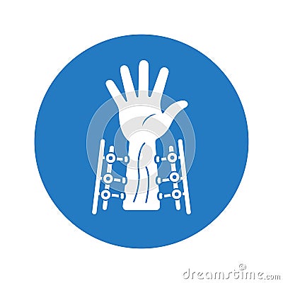 Fixation, hand, joints icon Vector Illustration