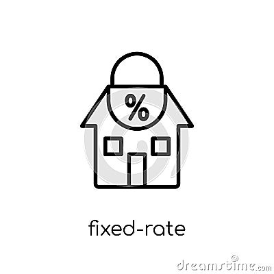 Fixed-rate mortgage icon. Trendy modern flat linear vector Fixed Vector Illustration