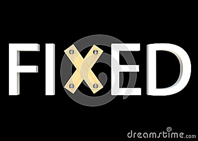 Fixed slogan. Letter X of wooden boards. Isolated background. High resolution Stock Photo