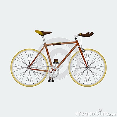 Side View Isolated Fixie Fixed Gear Bike Vector Illustration Vector Illustration