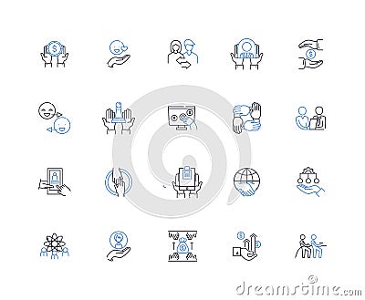 Fixing line icons collection. Mending, Repairing, Restoring, Troubleshooting, Fix-it, Correcting, Overhauling vector and Vector Illustration