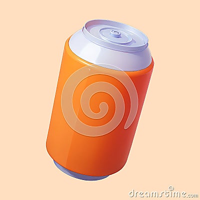 Fizz Frenzy: Adventures of the Orange Soda Can Cartoon Illustration