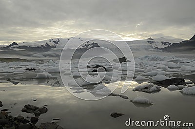 Fjallsarlon glacier lake in Iceland Stock Photo