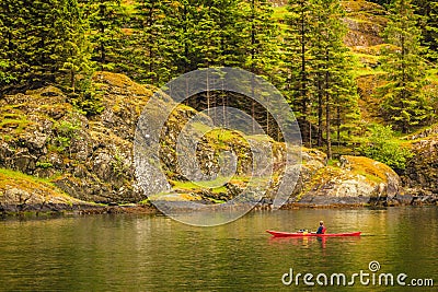 Fjord in Norway and people kayaking Editorial Stock Photo