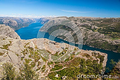 Fjords in Norway - Lysefjord Stock Photo