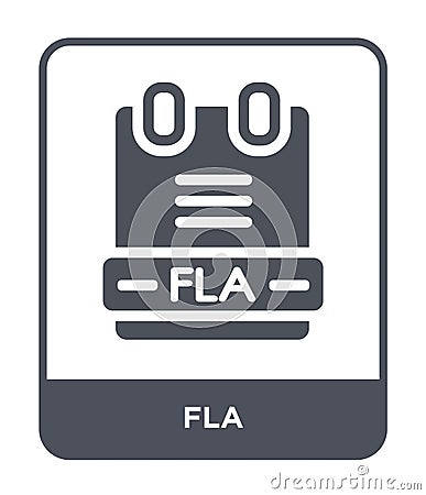 fla icon in trendy design style. fla icon isolated on white background. fla vector icon simple and modern flat symbol for web site Vector Illustration